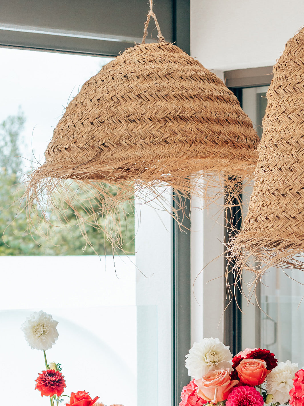 Rattan deals pendant light, Original Moroccan Handwoven Rattan Lampshade